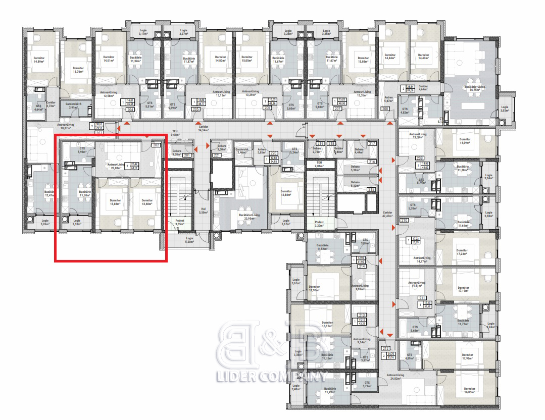 De vânzare apartament 68,11 mp – Colina Verde Residence, Durlesti
