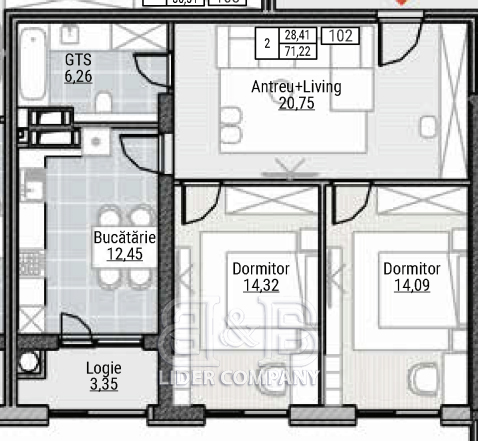 De vânzare apartament – Colina Verde Residence, Durlesti