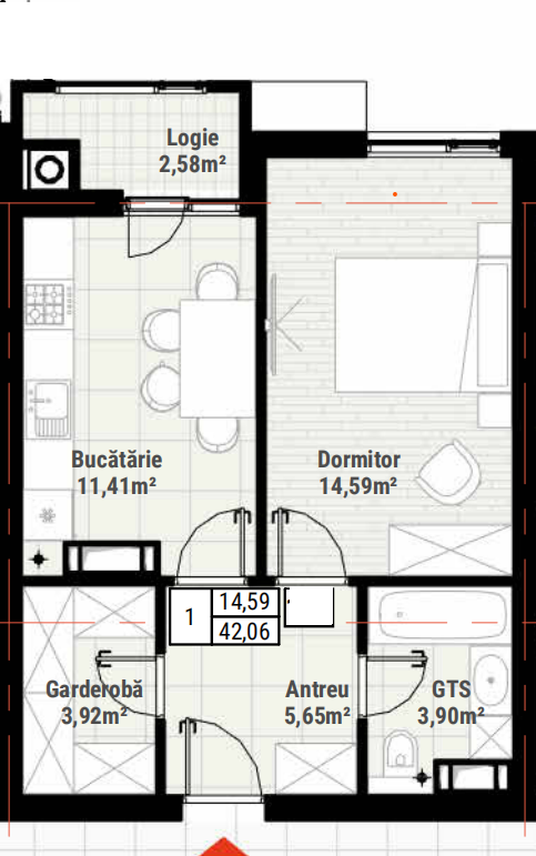Investește inteligent - Apartament cu o cameră la Colina Verde !