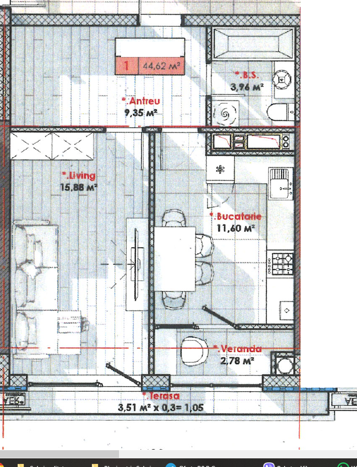 O cameră, 45 m², Telecentru, Chișinău