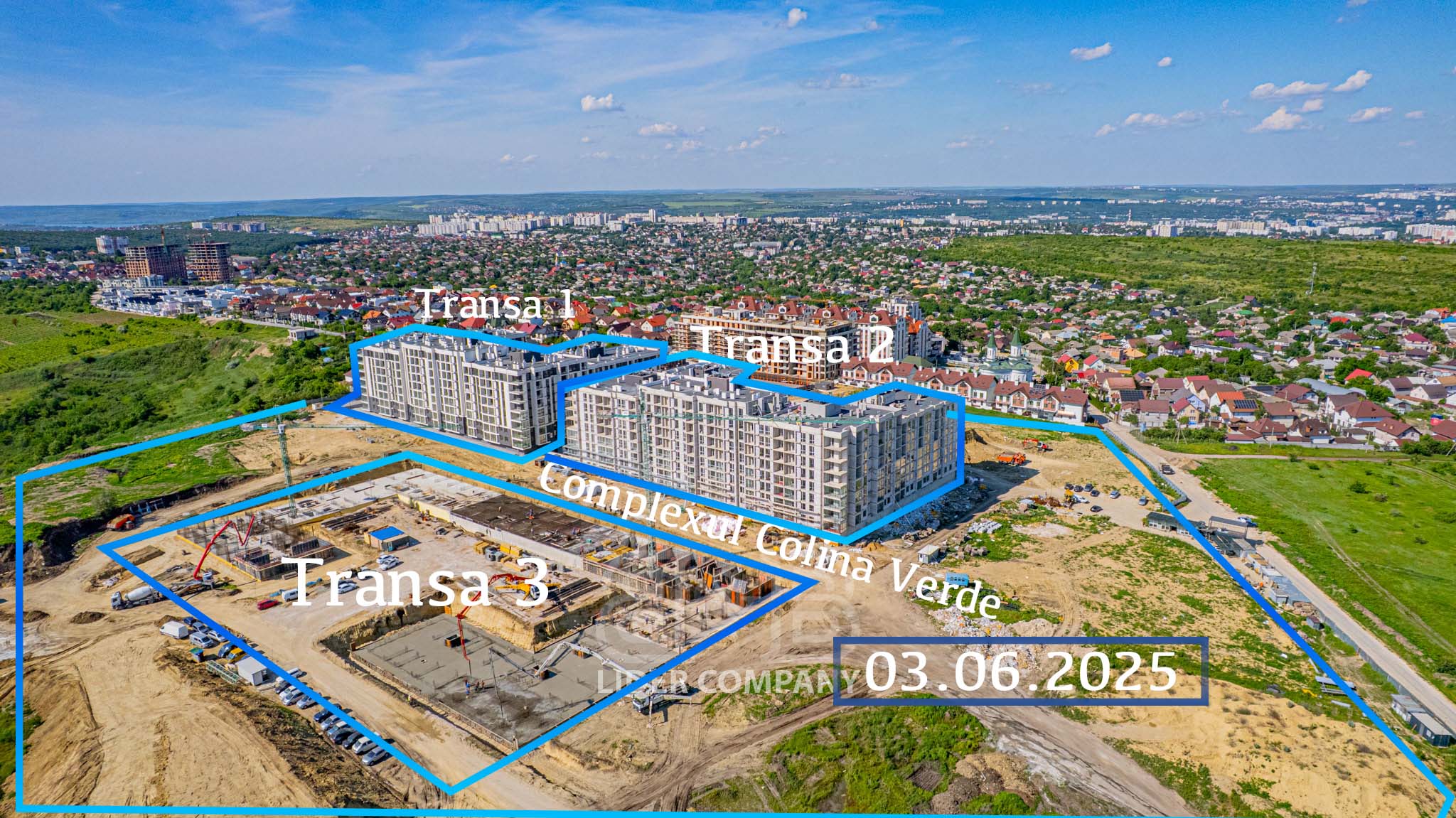 Apartament 2 camere+Living, 67,26 mp, Complexul Colina Verde, Durlești