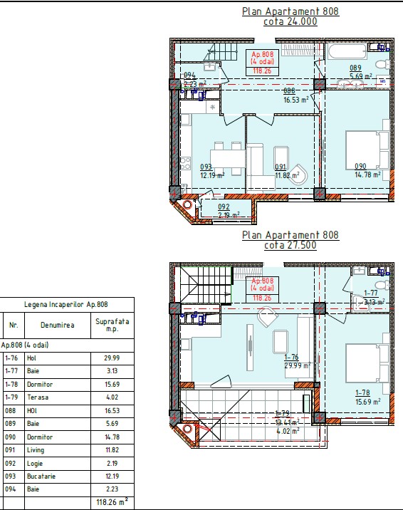 Apartament de vânzare cu terasă 118,26 mp - Complexul Cluj