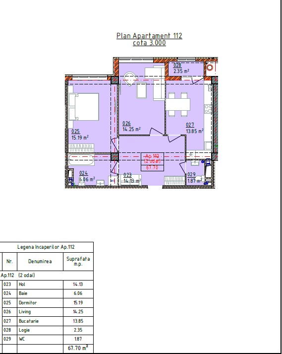 Apartament de vânzare – Complex Cluj, 67 mp
