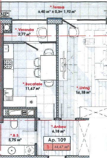 Apartament cu 1 cameră, 45 mp, Telecentru, Chișinău