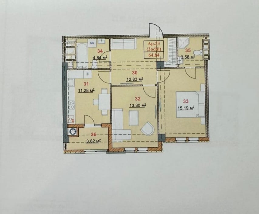 Apartament de vânzare – 64.84 mp, Bloc B02 – Complex Cluj
