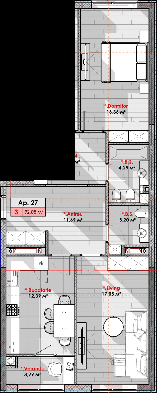 Vânzare Apartament 3 Camere, 92,05 mp – Complex Smart Home, Râșcani